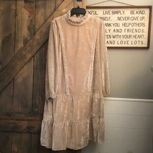 Salt Ruffle High Neck Daisy Burnout Dress in Size Medium